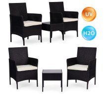 Dārza mēbeļu komplekts MultiGarden, 2 krēsli un galds, melns - garden furniture, furniture set, patio furniture