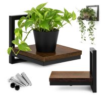 Sienas plaukts puķēm ModernHome, piekaramais statīvs loft stilā - shelves stands and hangers, clothes rack
