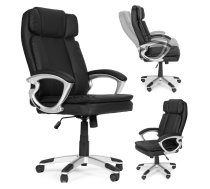 Biroja krēsls ModernHome grozāms ar dubultu polsterējumu, melns - office chairs, office chair, computer chair