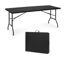 Saliekams banketu galds MultiGarden, 180 cm, melns - folding table, catering table, garden table