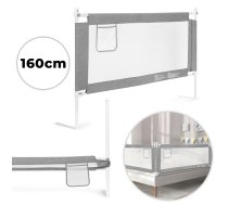 Gultas barjera bērniem 160 cm ECOTOYS drošības aizsargs pret izkrišanu, pelēka