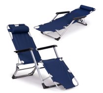 MultiGarden 2in1 saliekams dārza un pludmales zvilnis, zils - garden lounger, beach chair, folding lounger