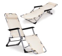 MultiGarden 2-in-1 Saliekams dārza zvilnis un krēsls, Bēšs - garden lounger, folding chair, beach chair