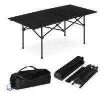 Saliekams tūrisma galds 120x55 cm ar somu, melns, MultiGarden - camping table, folding table, picnic table