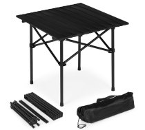 Saliekams tūrisma galds MultiGarden 53x55 cm, melns - camping table, folding table, picnic table
