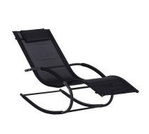Multigarden Zero Gravity dārza šūpuļkrēsls ar galvas balstu, melns - rocking garden lounger, Zero Gravity chair