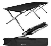 Trizand 00023190 saliekamā gulta, melna - folding bed, camp bed, camping cot
