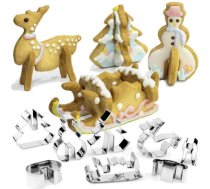 Piparkūku un cepumu formiņas 3D Ziemassvētku figūrām Ruhhy 22015, 8 gab. - cookie cutters, christmas cookie cutters