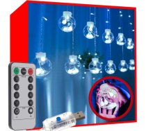 108LED USB gaismas aizkars - vēss balts KŚ19770 | light curtain cool white