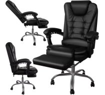 Biroja krēsls ar izvelkamu kāju balstu un atzveltnes regulēšanu, melns Malatec 23286 - office chairs, office chair