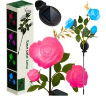 Saules dārza lampa ar LED rozēm, 3 mākslīgie ziedi, GARDLOV, balta - outdoor lighting garden &