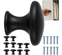 Ruhhy 25679 mēbeļu rokturi, melni matēti, 10 gab. - furniture knobs, black knobs, matte knobs