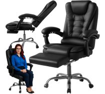 Grozaimais biroja krēsls ar kāju balstu Malatec 26195, melns - office chairs, office chair, computer chair