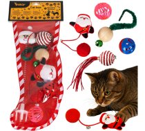 Purlov 26380 kaķu rotaļlietu komplekts Ziemassvētku zeķē, 6 gab. - cat toys, cat toy set, Purlov cat accessories