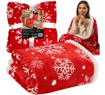 Ruhhy Ziemassvētku flaneļa pleds 130x170 cm, balts/sarkans - Christmas blanket, flannel blanket, warm blanket