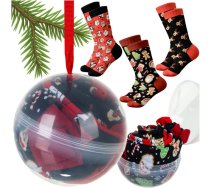 Ruhhy Ziemassvētku zeķes bumbā, 3 pāri, izm. 38-43 - Christmas socks, holiday gift, socks in a bauble