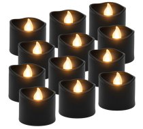 Ruhhy 00026128 LED Sveces 12 gab. 3.6cm Melnas - led candles, flameless candles, candle set