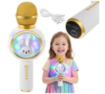 Bezvadu karaoke mikrofons bērniem Izoxis 27047 ar Bluetooth skaļruni, balts