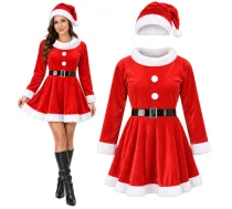 Ziemassvētku vecīša kundzes tērps Glimz (kleita, cepure, josta) - mrs claus outfit, christmas fancy dress