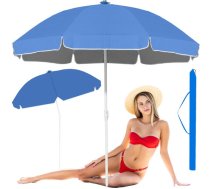 Saliekams Pludmales Dārza Saulessargs Lietussargs Nojume ar UV Aizsardzību, 200 cm, Zils | Folding Beach Garden Umbrella Sun Shade Parasol Canopy with UV Protection