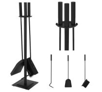 Tērauda Kamīna Krāšņu Piederumu Rīku Aksesuāru Komplekts, 4 gab. | Fireplace Steel Accessories Tool Kit Shovel Brush Poker