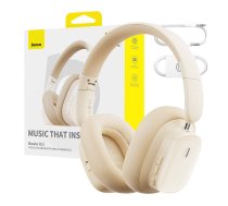 Baseus Bowie H1i Wireless Bluetooth Over-Ear Headphones, White | Bezvadu uz Auss Liekamas Austiņas Ausis ar Mikrofonu