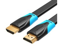 Plakans HDMI kabelis 3 m Vention VAA-B02-L300 (melns) | Flat Cable 3m (Black)