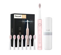 Soniskā zobu birste ar galviņu komplektu un korpusu FairyWill FW-E11 (rozā) | Sonic toothbrush with head set and case (pink)