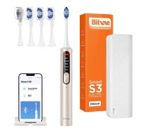 Soniskā zobu birste ar lietotni, uzgaļu komplektu un ceļojuma etui S3 (šampanieša zelta) | Sonic toothbrush with app, tips set and travel (champagne gold)