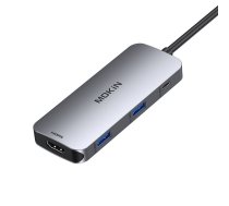MOKiN 7 in 1 adaptera koncentrators no USB-C līdz 2x USB 3.0 + SD Micro HDMI (sudraba krāsā) | Adapter Hub to (silver)