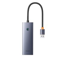 Centrmezgls Baseus UltraJoy Series Lite 4-Port (USB uz USB 3.0*4+Type-C 5V) (pelēks) | Hub to (gray)