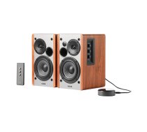 Skaļruņi 2.0 Edifier R1280T ar viedo Wi-Fi audio straumētāju WiiM Mini (brūns) | Speakers with Smart Streamer (brown)