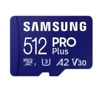 Atmiņas karte Samsung Pro PLUS microSDXC 512GB 180/130 MB/s UHS-I U3 (MB-MD512SA/EU) | Memory card