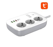 Viedā Wi-Fi strāvas sloksne LDNIO SEW3452, Tuya (balta) | Smart power strip (white)