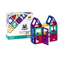 Magnētiskās plāksnītes kluči 3D Playmags 162 - 24 gab. komplekts | Magnetic tiles pcs set