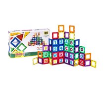 Magnētiskās plāksnītes 3D burti un cipari Playmags 168 - 36 gab. komplekts | Magnetic tiles Letters and Numbers pcs set