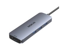 MOKiN Adapter Hub 8in1 USB-C uz 2x 4K 60Hz HDMI + USB 3.0 SD Micro (sudraba krāsā) | to (silver)