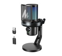 Maono DM40 Pro bezvadu mikrofons (Melns) - wireless microphone, gaming microphone, streaming mic