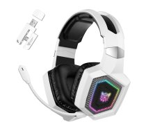 Spēļu austiņas ONIKUMA GT806, Bluetooth 5.4, 2.4 GHz, RGB, baltas - gaming headphones, wireless gaming headset