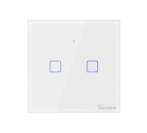 Sienas pieskāriena viedais slēdzis (2 kanāli) /WiFi/ RF 433 Sonoff T1 EU TX | Smart WiFi light switch