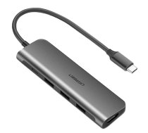 UGREEN 5in1 USB-C to HDMI 4K Adapteris, 3x USB 3.0, Type-C