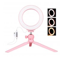 Puluz Tripod with 16cm LED Ring PKT3092F (pink)