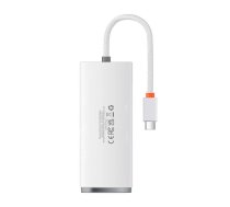 Baseus Lite Series Hub 4in1 USB-C to 4x USB 3.0 + USB-C, 25cm (White)