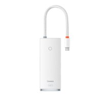 Baseus Lite Series Hub 6w1 USB-C to 2x USB 3.0 + USB-C PD + HDMI + SD/TF (white)