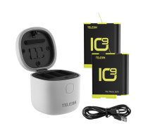 Telesin 3-slot waterproof charger Allin box for GoPro Hero 9 / Hero 10 + 2 batteries (GP-BTR-905-GY-B)