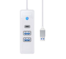 Orico Hub Adapter USB to 2x USB 3.0 + USB-C, 5 Gbps, 0.15m (White)