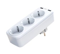 Power charger with 3 AC outlets + 2x USB XO WL08EU (White)