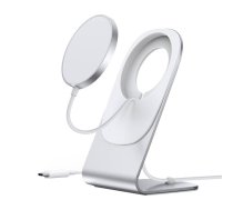 Holder with magnetic wireless charger Choetech H047 (silver)