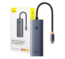 5-in-1 Hub Baseus UltraJoy Series USB-C to HDMI4K@30Hz+3xUSB 3.0+1xPD (grey)
