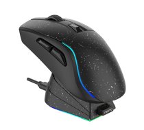 Bezvadu spēļu pele + uzlādes doks Dareu A950 RGB 400-12000 DPI (melna) | Wireless gaming mouse charging dock (black)